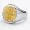 wechat_2025-08-26_104033_547 Komi Vintage Saint Benedict Cross Religious Titanium Steel Ring Round Broad Face Print Religious Ring
