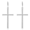 KOMI Black Silver Gold Rhinestone Pearl Cross Dangle Drop Earrings for Women Trendy Dainty Cross Hoop Earrings for Girls Gifts