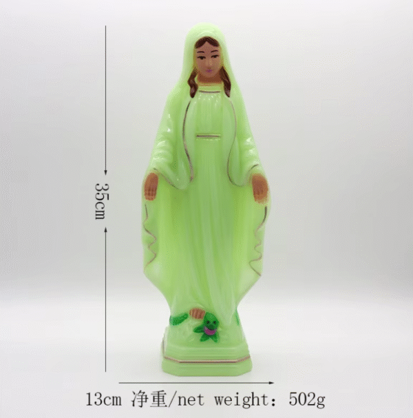 Religious Decorative Sculpture Luminous Virgin Mary Handicraft Statue Religious Cross Ornament Maria Christian Catholic