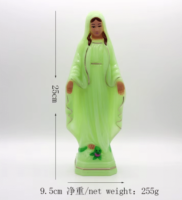 Religious Decorative Sculpture Luminous Virgin Mary Handicraft Statue Religious Cross Ornament Maria Christian Catholic