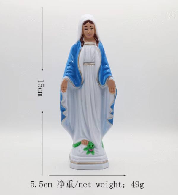 Religious Decorative Sculpture Luminous Virgin Mary Handicraft Statue Religious Cross Ornament Maria Christian Catholic