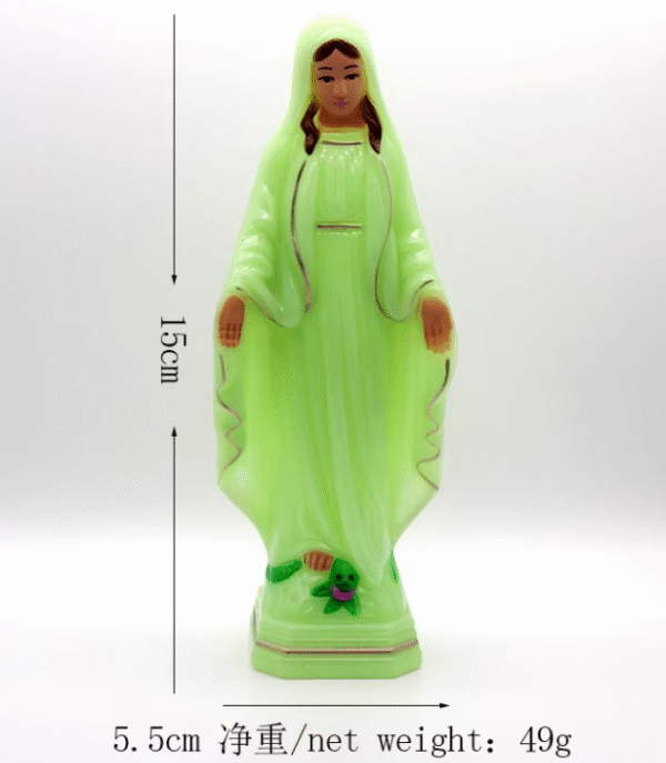 Religious Decorative Sculpture Luminous Virgin Mary Handicraft Statue Religious Cross Ornament Maria Christian Catholic