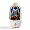 Komi Personalized Ceramic Jesus Christ Religious Catholic Wholesale Pics Pattern Hanging Holy Water Font