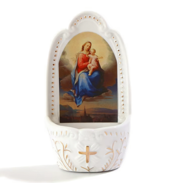Komi Personalized Ceramic Jesus Christ Religious Catholic Wholesale Pics Pattern Hanging Holy Water Font