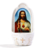 Komi Personalized Ceramic Jesus Christ Religious Catholic Wholesale Pics Pattern Hanging Holy Water Font