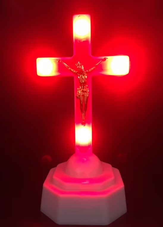 wechat_2025-08-27_163954_155 Electronic LED Small Cross Jesus Christ Body Light Cabinet Vigil Lamp Bitter Like Christ Catholic Holy Objects Home Decoration