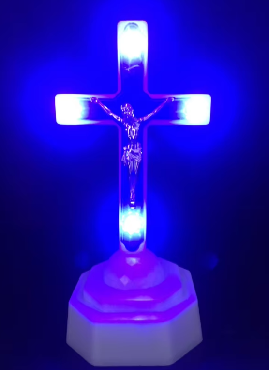 wechat_2025-08-27_163959_179 Electronic LED Small Cross Jesus Christ Body Light Cabinet Vigil Lamp Bitter Like Christ Catholic Holy Objects Home Decoration