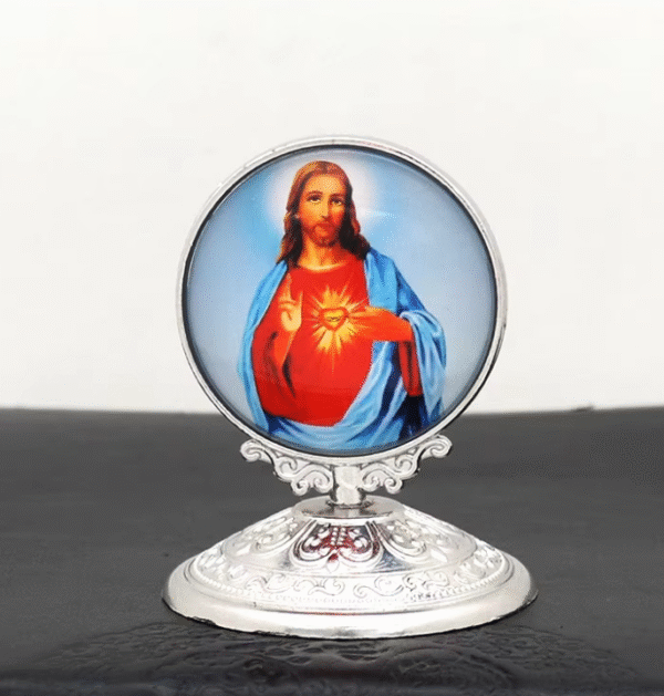 wechat_2025-08-27_170655_681 Catholic Christ Jesus Icon Holy Family Cross Crown of Thorns Icon Car Desktop Metal Ornament
