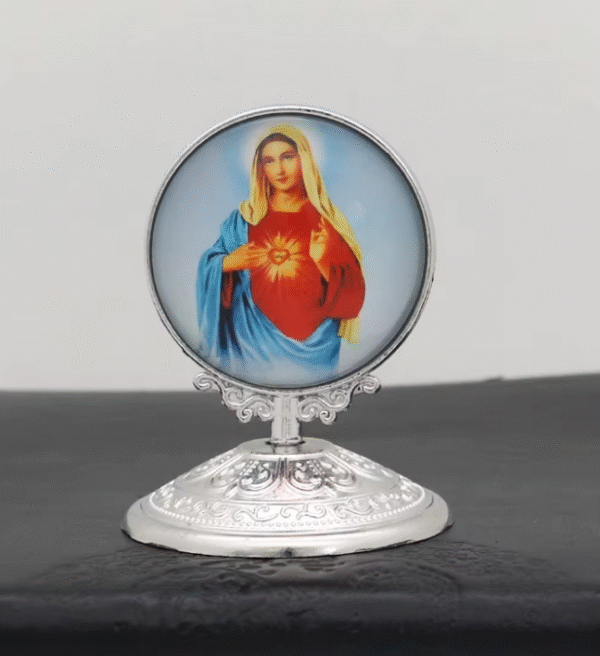 wechat_2025-08-27_170700_744 Catholic Christ Jesus Icon Holy Family Cross Crown of Thorns Icon Car Desktop Metal Ornament