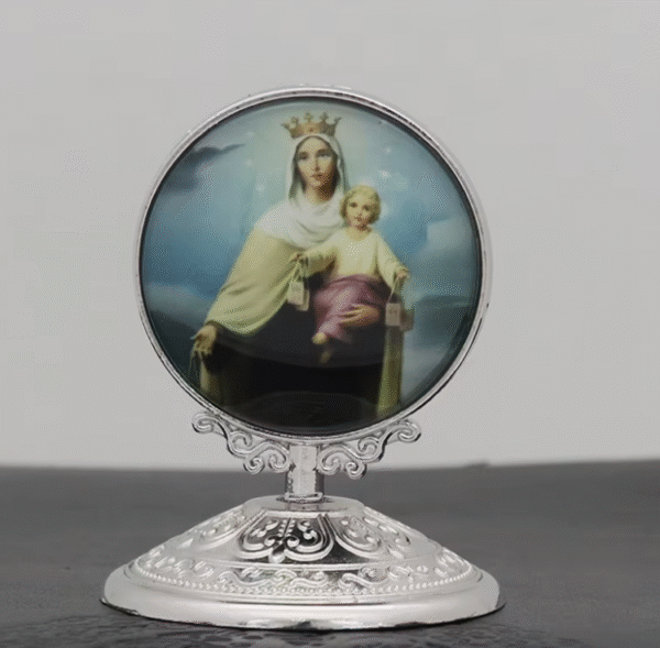 wechat_2025-08-27_170725_769 Catholic Christ Jesus Icon Holy Family Cross Crown of Thorns Icon Car Desktop Metal Ornament