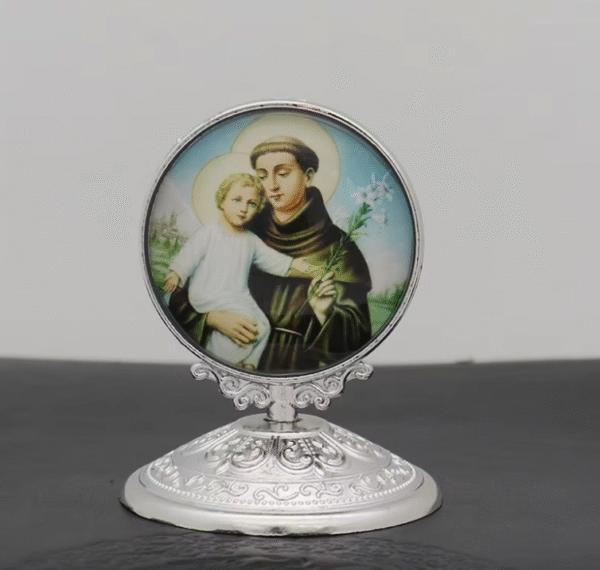 wechat_2025-08-27_170733_809 Catholic Christ Jesus Icon Holy Family Cross Crown of Thorns Icon Car Desktop Metal Ornament