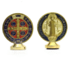 New Blue Metal Round Saint Benedict Private Collection Car Religious Souvenir Articles Ornaments