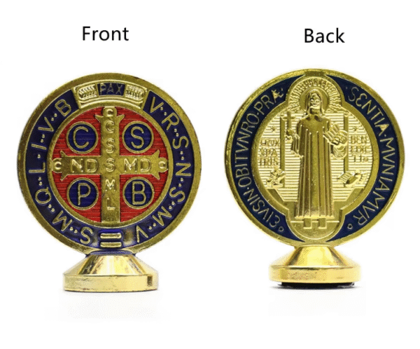 Dreamwork Color Saint Medal Saint Benedict Craft Decorative Ornaments Gifts for Birthday Celebration Present Religious Art Craft