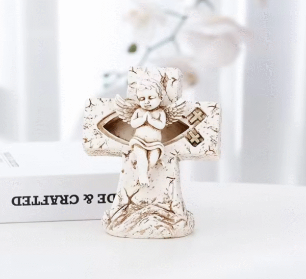 wechat_2025-08-28_163449_355 KOMI Best Selling Home Garden Statues Resin Little Angel Cross Heart Statues for Table Pillar Standing OrnamentsCrafts Gifts
