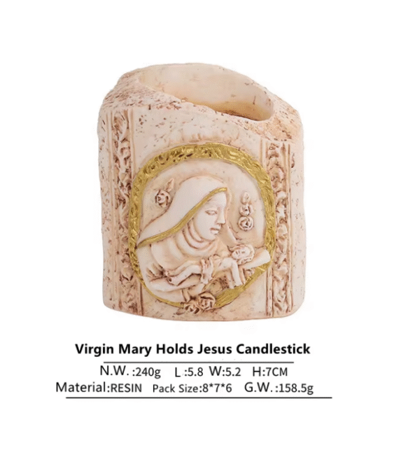 wechat_2025-08-29_104101_442 KOMI Home Decorations Polyresin Religious Cross Virgin Mary Pope Sculpture Candlestick Statues Candle Holder for Bar Craft Gift