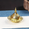 Hot Selling Gold Hollowed Out Middle Eastern Arab Small Incense burner Metal Aromatherapy Sandalwood Furnace Tower
