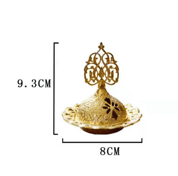 Hot Selling Gold Hollowed Out Middle Eastern Arab Small Incense burner Metal Aromatherapy Sandalwood Furnace Tower