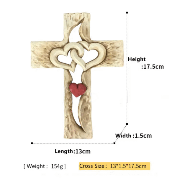 KOMI Gold Metal Heart Cross Hands Holding Home Decoration Love Cross Sculpture Art Crafts Gifts for Wall Hanging Table Standing