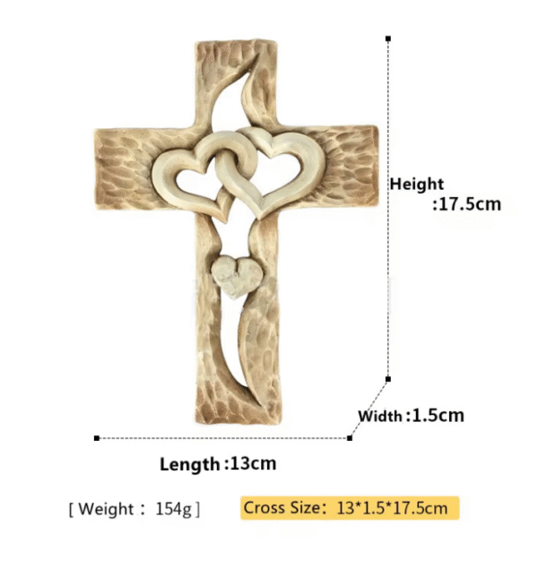 KOMI Gold Metal Heart Cross Hands Holding Home Decoration Love Cross Sculpture Art Crafts Gifts for Wall Hanging Table Standing