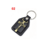 Factory Wholesale Spot Retro Metal Leather Combination Car Ornament Religious Figure Pattern Keychain Jewelry Pendant