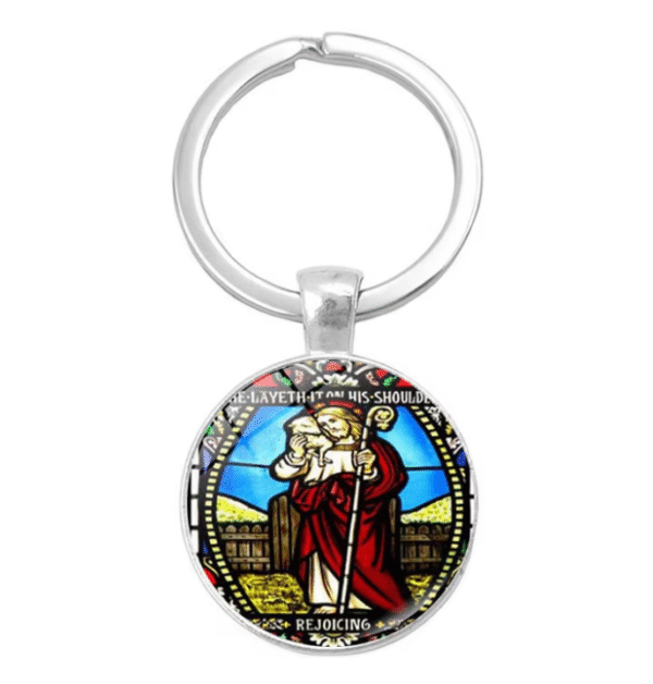 企业微信截图_20250821145135 Notre Dame Jesus Time Gemstone Keychain Pendant Creative Small Gift Religious Jewelry Metal Keyring