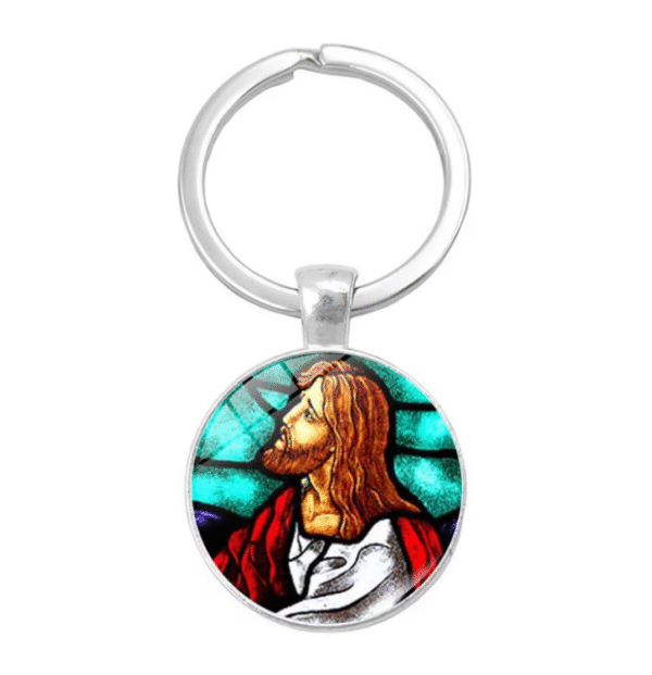 企业微信截图_20250821145140 Notre Dame Jesus Time Gemstone Keychain Pendant Creative Small Gift Religious Jewelry Metal Keyring