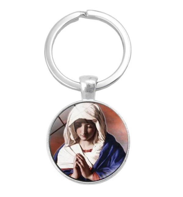 企业微信截图_20250821145210 Notre Dame Jesus Time Gemstone Keychain Pendant Creative Small Gift Religious Jewelry Metal Keyring