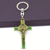 KOMI Cross Collection Keychain for Car & Bag Metal Alloy St. Benedict Cross Keyring Jewelry Accessories Pendants Key Rings