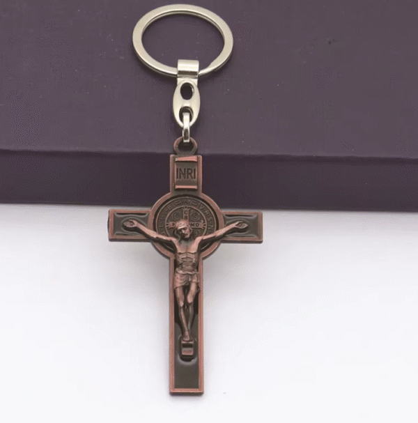 KOMI Cross Collection Keychain for Car & Bag Metal Alloy St. Benedict Cross Keyring Jewelry Accessories Pendants Key Rings