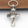 KOMI Vintage Figure Crucifix Pendant Necklace Keychain Jewelry Set Image Cross Religious Craft Gifts Car Accessories