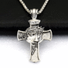 KOMI Vintage Figure Crucifix Pendant Necklace Keychain Jewelry Set Image Cross Religious Craft Gifts Car Accessories