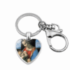 KOMI Religious Fashion Accessory Virgin Mary Heart Charms Keychain Metal Keyrings Keychains for Women Birthday Crafts Gifts