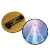 KOMI Wholesale Vintage Anti-Bronze Round Glass Virgin Mary Medal Brooch Badge Personality Accessories Clothes Brooch Pins