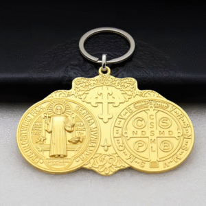 KOMI 8.8cm*6.1cm St. Benedict Pendant Keychain Wholesale Religious Jewelry