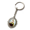 KOMI New Glass Madonna Religious Cross Keychain Hanging Ring Accessories