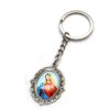 KOMI New Glass Madonna Religious Cross Keychain Hanging Ring Accessories