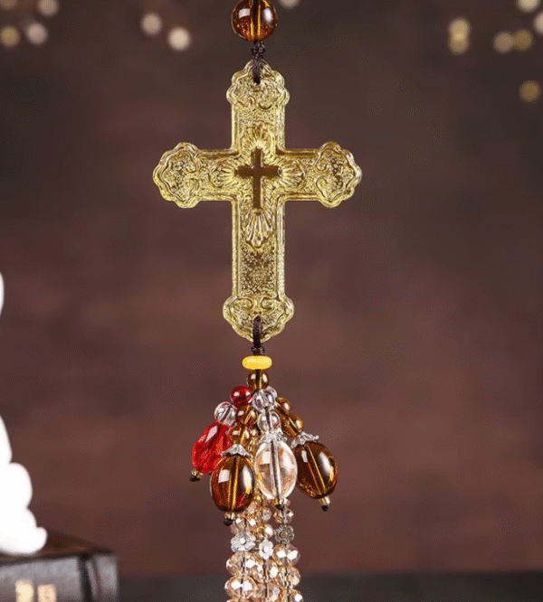 企业微信截图_20250823150451 Komi Crystal Cross Car Pendant Car Interior Hanging Ornament Religious Pendant