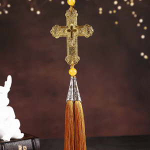 Komi Crystal Cross Car Pendant Car Interior Hanging Ornament Religious Pendant