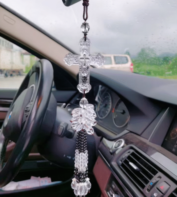 企业微信截图_20250823150934 Komi Crystal Cross Car Pendant Car Interior Hanging Ornament Religious Pendant