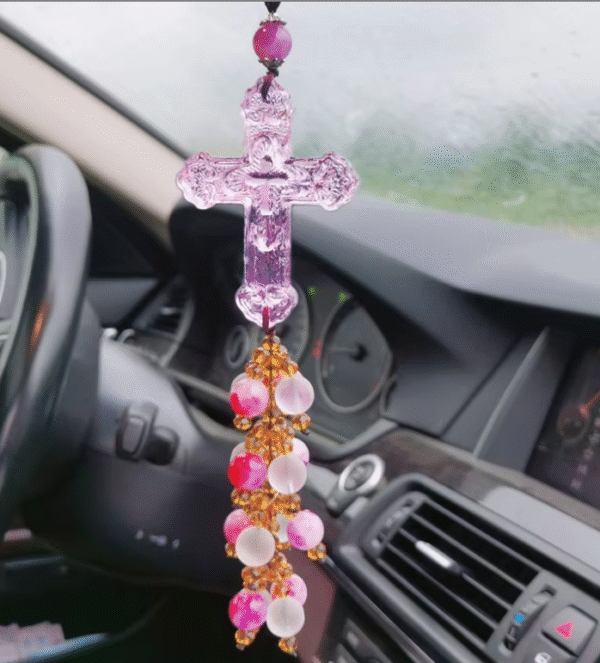 企业微信截图_20250823150941 Komi Crystal Cross Car Pendant Car Interior Hanging Ornament Religious Pendant