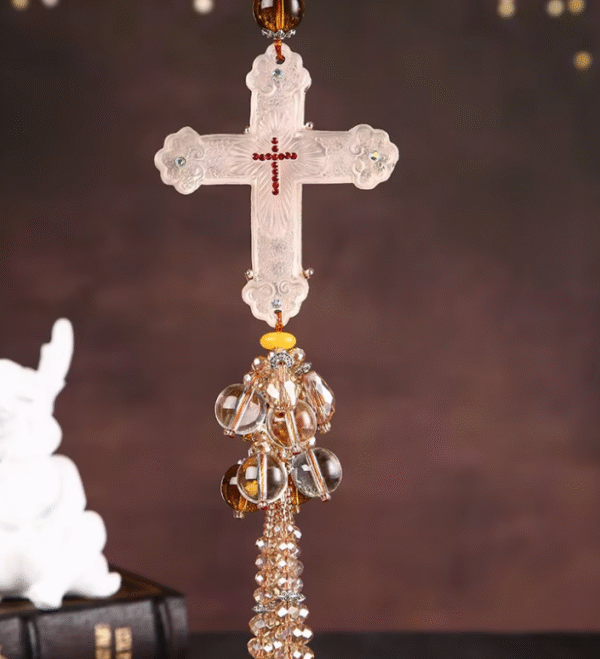 企业微信截图_20250823150956 Komi Crystal Cross Car Pendant Car Interior Hanging Ornament Religious Pendant