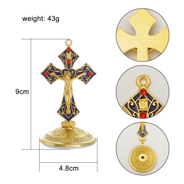 Crucifix Jesus Christ Colors Cross Statue Figurine for Car Home Chapel Decor Figurines Decoration Crafts Miniatures Ornament