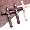 Big Cross Accessories Jesus Wooden Cross Pendant Catholic Charm Religious Handmade Crafts Jewelry