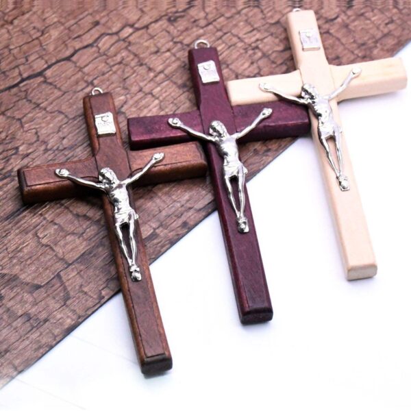 Big Cross Accessories Jesus Wooden Cross Pendant Catholic Charm Religious Handmade Crafts Jewelry