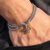 08dc20f8c7c8926fa5fc6f7dfc4e3a4a_H59a665312b0249a0abdd9f81bedeb1736_avif=close&webp=close KOMI Men Cross Bracelet Silver Double Box Chain Cuff Bracelet Dangling Hollow Cross Charms Bracelet for Men Trendy Jewelry Gifts