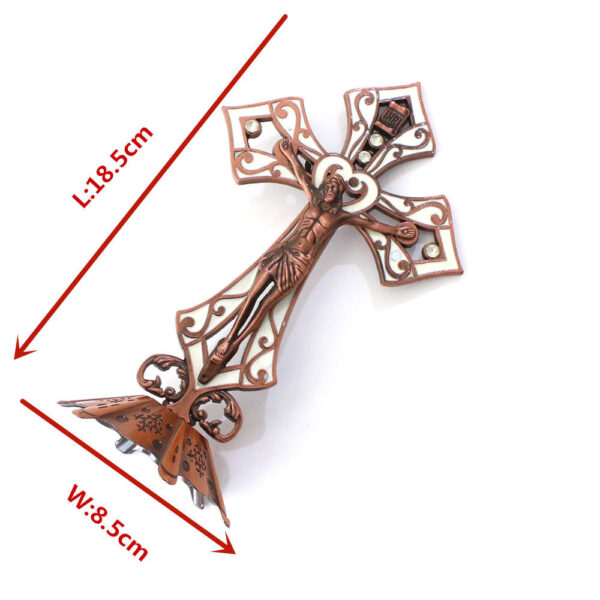 2023 Brown Small Cross for Craft 3d Jesus Crucifix Rhinestone Metal Crosses