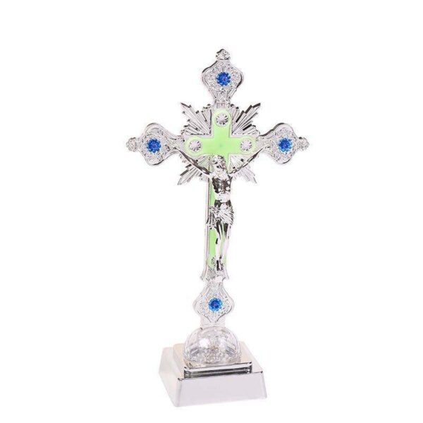 2024 Hot Religious LED Cross Jesus Lamp Decoration Ornaments Bedroom Lamps Plastic Crafts