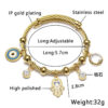 Komi Stainless Steel Bracelet With Drill Wire Greek Fatima Hand Adjustable Titanium Steel Bracelet
