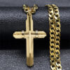 KOMI Hot Sale Classic Creative Cross Pendant Stainless Steel Men's Religious Necklace
