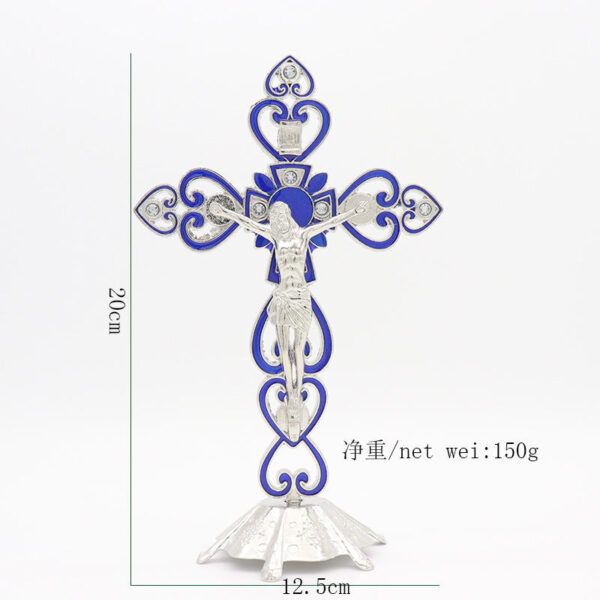 0e2a0b2180cf60f5bdfed4ef5253f22e_H36ea1339904843a79382897bf99ba45bx_avif=close&webp=close 2023 Wholesale Matel Religious Ornament Jerusalem Jesus Christ Cross 20*12.5cm INRI Standing Crucifix Church Artifacts